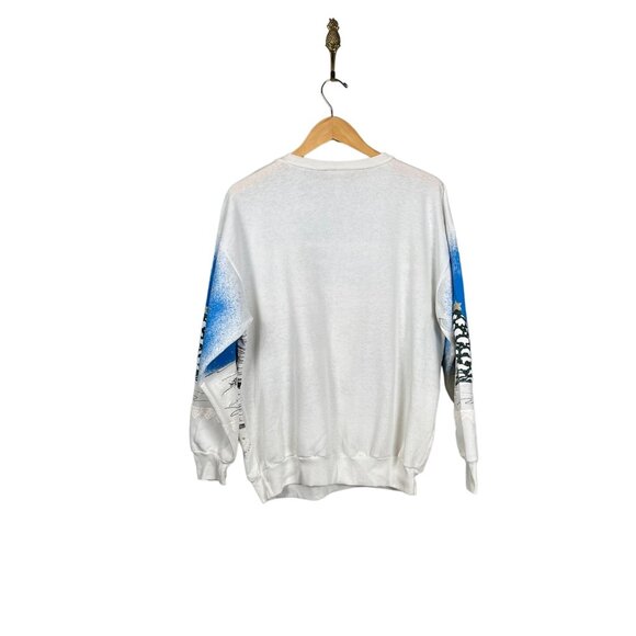 Nutcracker Vintage Textured Christmas Scene Sweater Winter Art USA Women's Sz. M - Picture 2 of 7